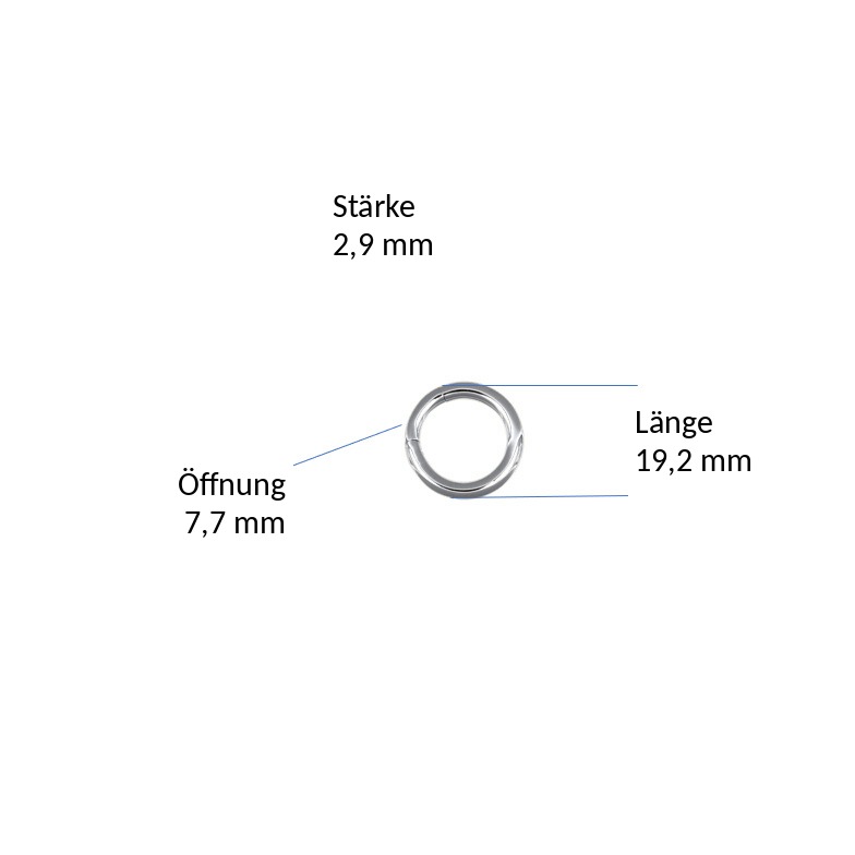 Chain Clip, 925 Silver, round, approx. Ø 20 mm