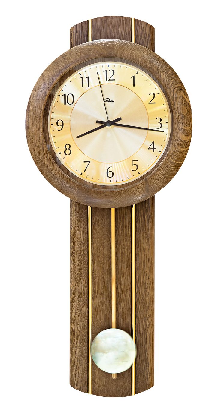 SELVA Horloge murale radiocommandée Chêne Gilching