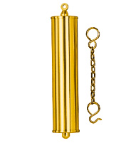 Gewichtshuls met ketting, messing cilinder L:100 mm Ø:25 mm