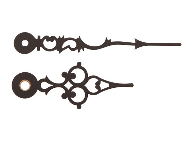 Euronorm antique black hands Minuntenzeiger 69/ 47mm, coated