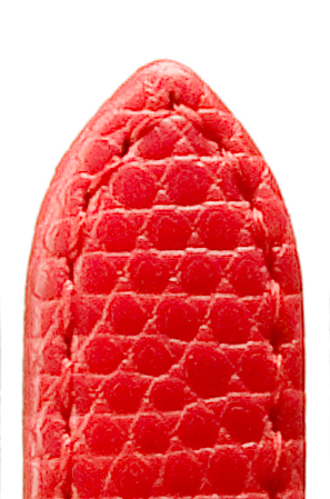 leren band briljant 10mm rood met modieuze hagedis print, genaaid