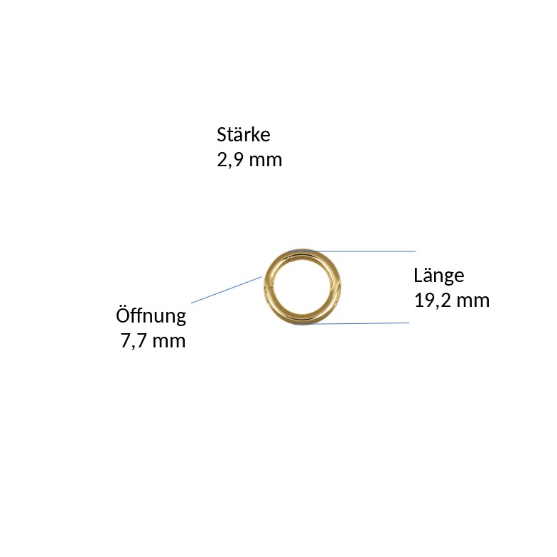 Chain clip silver 925/- yellow, round Ø 20mm