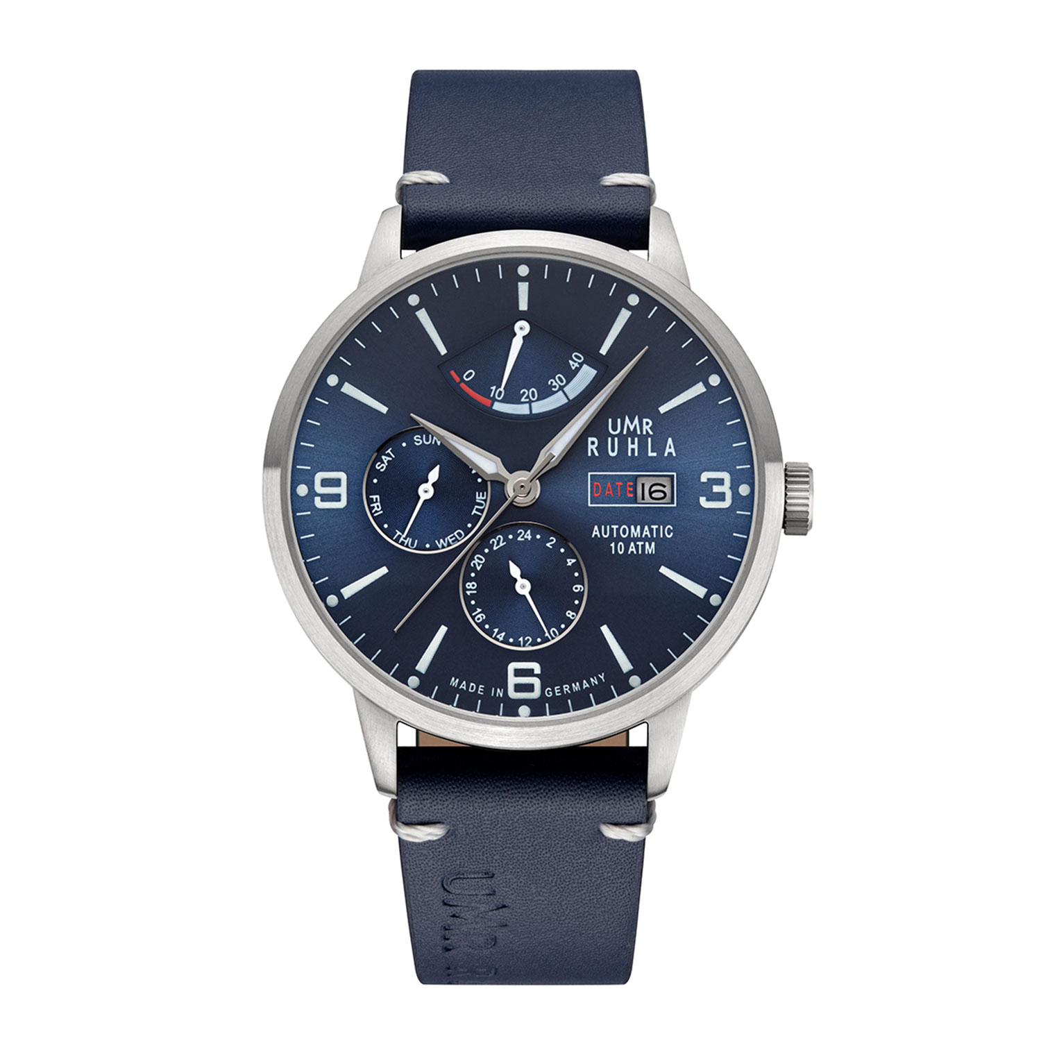 Uhren Manufaktur Ruhla - automatic watch with power reserve - blue - made in Germany