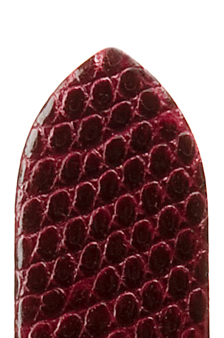 leren band hagedis klassiek 18mm bordeaux glad, glanzend