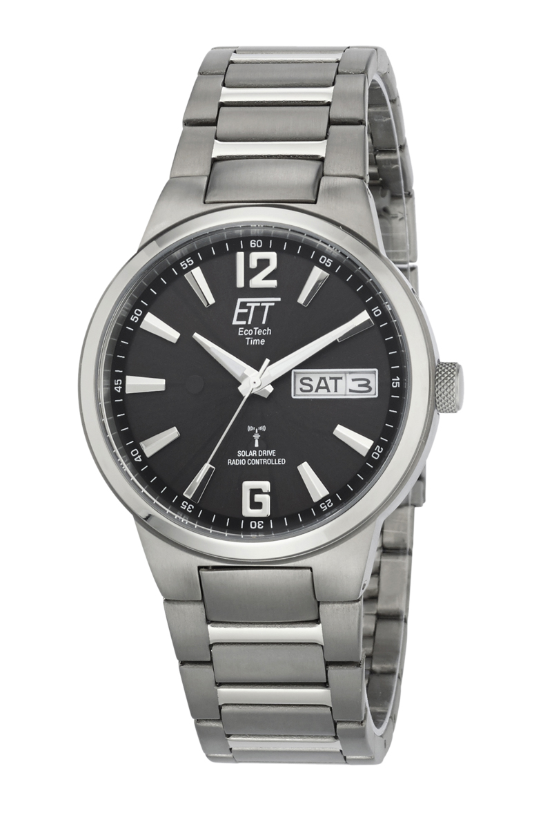 Eco Tech Time Solar Drive Radio Controlled Everest II Titanium Men's Watch - EGT-11321-21M