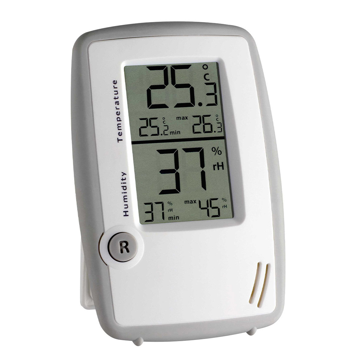 Digitale thermo-hygrometer zilver/wit voor een gezond binnenklimaat ...