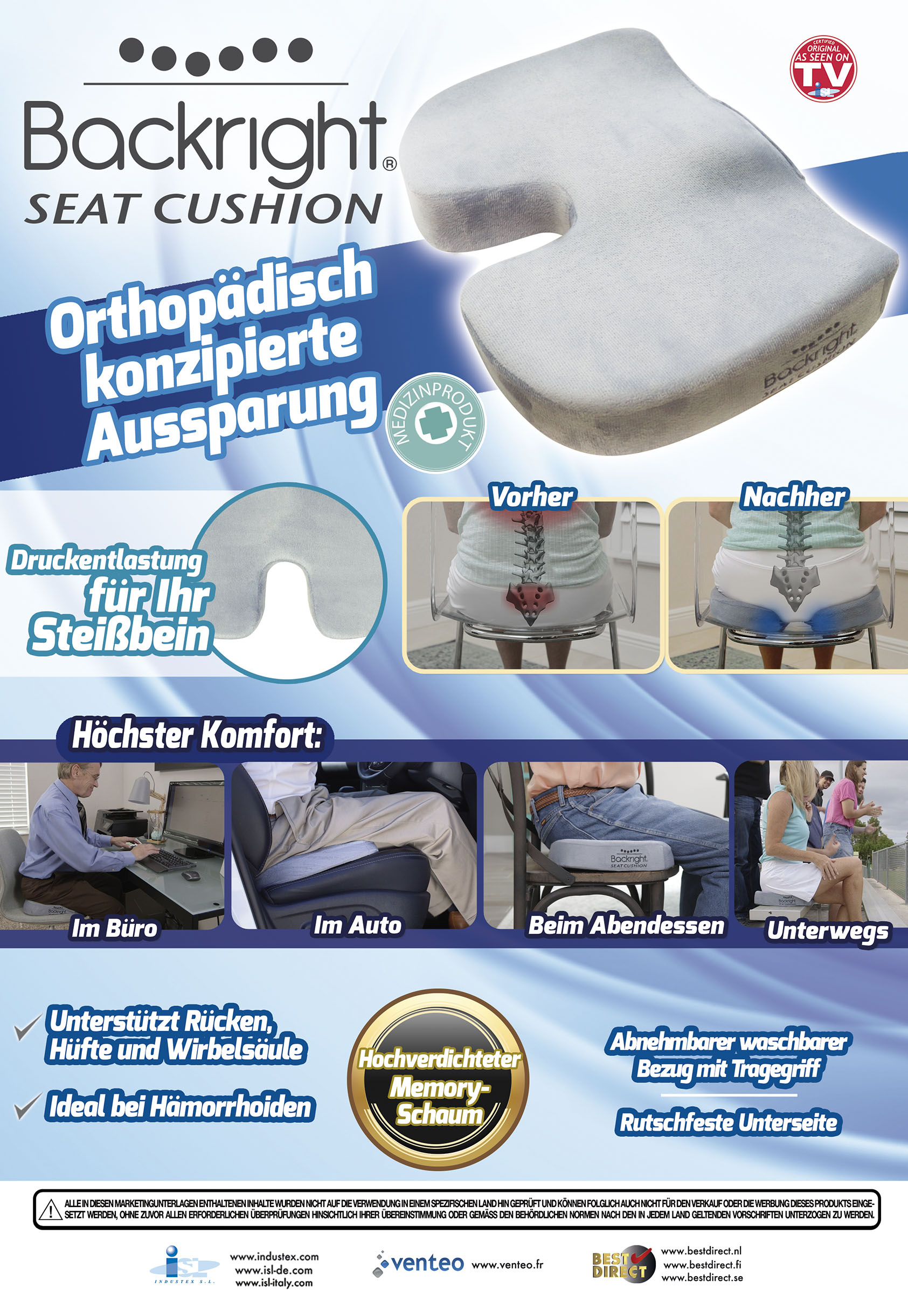 Originele Backright Seat Cushion - orthopedisch zitkussen