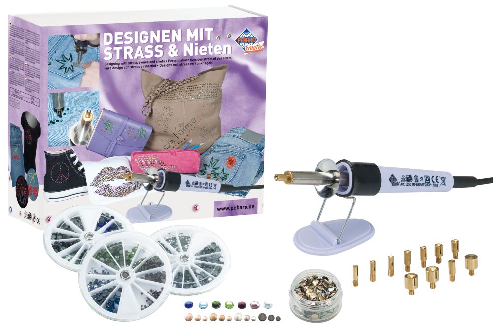 Decoratieset met Strasstenen en Nieten