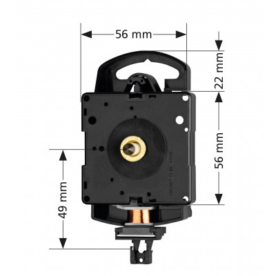 Kwarts slingeruurwerk MS, Hermle 2200, WWL 16,0mm