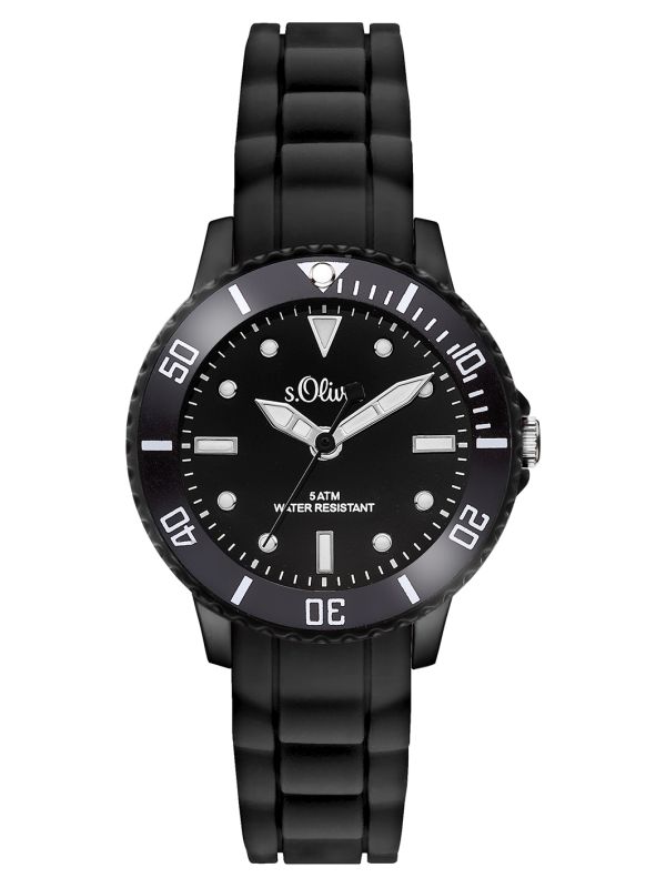 s.Oliver bracelet en silicone noir SO-3297-PQ