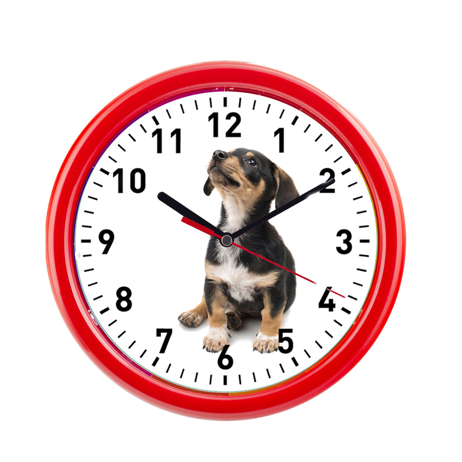 EUROTIME Kinderwanduhr Ø 25cm, rot/weiß