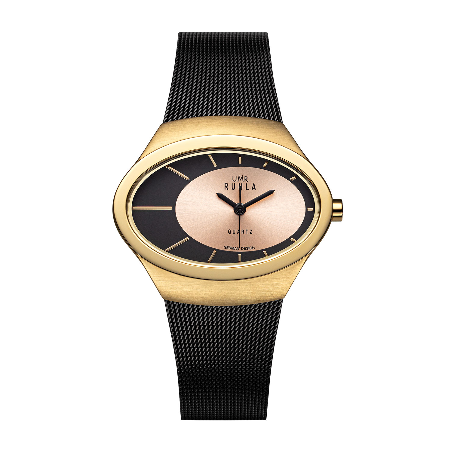 Uhren Manufaktur Ruhla - Armbanduhr Style/Trendline - gold/schwarz