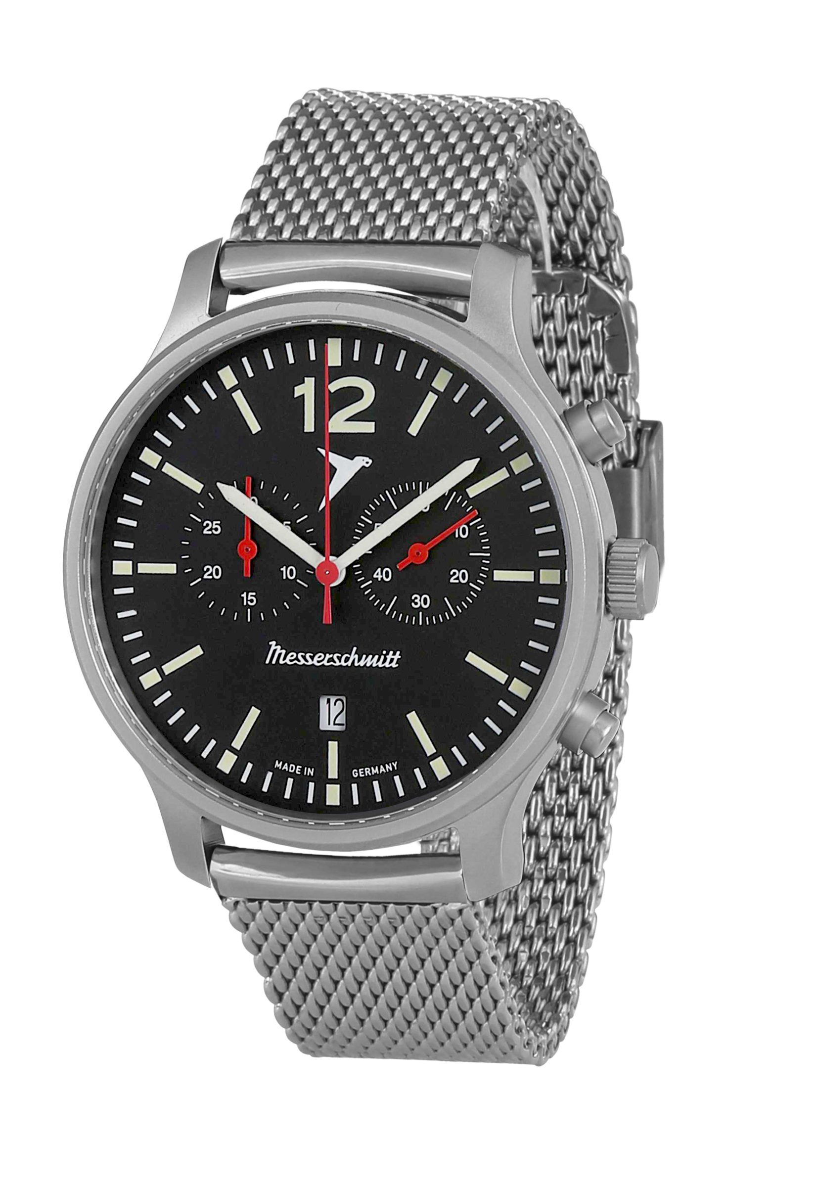 MESSERSCHMITT functional chronograph with mesh band