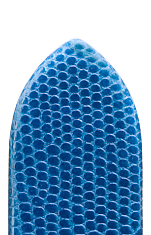 leren band Java 16mm midden blauw met elegante hagedis print