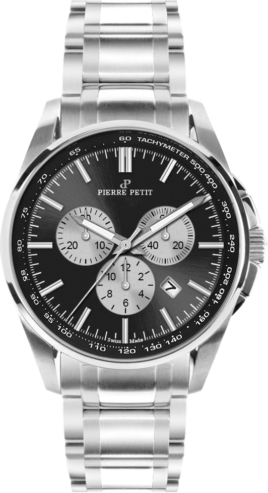 Pierre Petit Chronograaf Le Mans zwart - Swiss Made