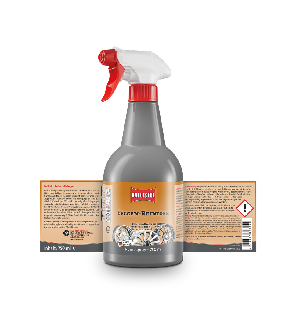 BALLISTOL Velgenreiniger met kleurindicator, 750ml - Verwijdert het meest hardnekkige vuil