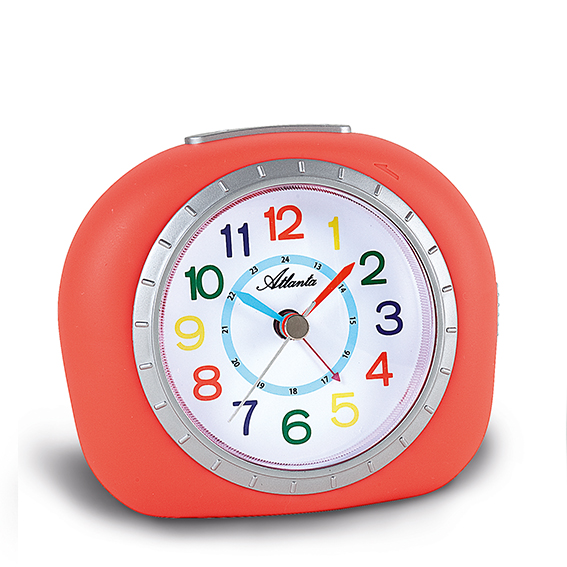 Atlanta 1966/1 red quartz alarm clock, sweeping second