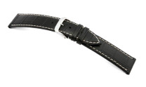 Leather strap Saboga 20mm black with alligator embossment