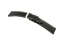 Lederband Saboga 22mm zwart met Alligatorprint