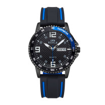 Uhren Manufaktur Ruhla - Armbanduhr Sport - schwarz-blau-schwarz