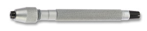Mandrin à tête ronde, manche chromé, avec 2 pinces en acier trempé, ouverture de 0.50 à 1 mm et de 1 à 1.50 mm, longueur 90 mm