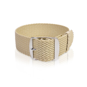 Bracelet-montre en perlon beige, 20mm
