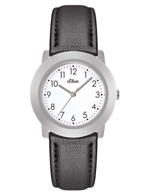 s.Oliver bracelet-montre en cuir noir SO-1364-LQ