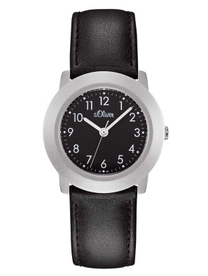 s.Oliver bracelet-montre en cuir noir SO-522-LQ