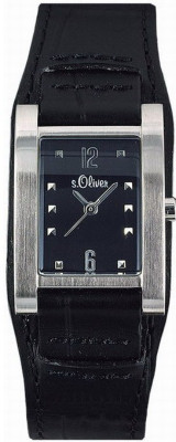 s.Oliver bracelet-montre en cuir noir SO-1117-LQ