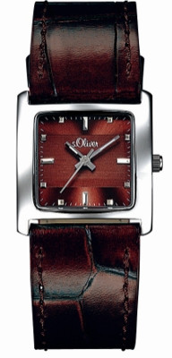 s.Oliver bracelet-montre en cuir brun SO-1137-LQ