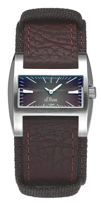 s.Oliver bracelet-montre en cuir brun SO-1193-LQ