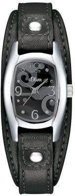 s.Oliver bracelet-montre en cuir noir SO-1306-LQ