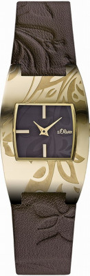 s.Oliver bracelet-montre en cuir brun SO-1753-LQ