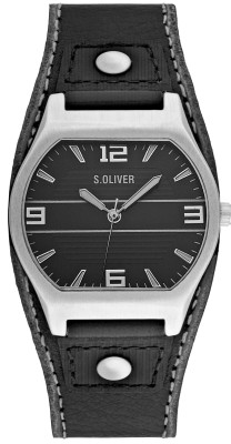 s.Oliver bracelet-montre en cuir noir SO-1818-LQ
