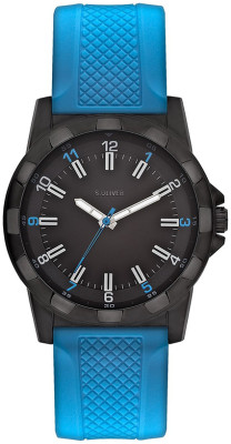 s.Oliver bracelet-montre PU plastique bleu SO-2368-PQ