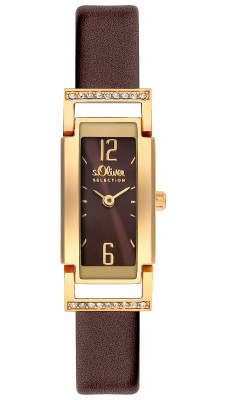 s.Oliver bracelet-montre en cuir brun SO-2254-LQ