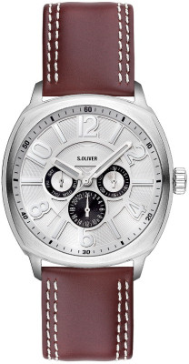s.Oliver bracelet-montre en cuir brun SO-2200-LM