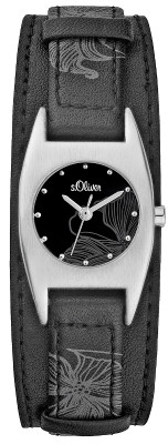 s.Oliver bracelet-montre en cuir noir SO-1852-LQ