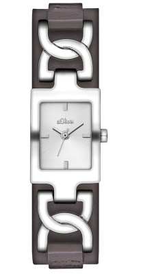 s.Oliver bracelet-montre en cuir brun SO-2343-LQ