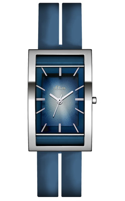 s.Oliver bracelet-montre en cuir bleu SO-2469-LQ