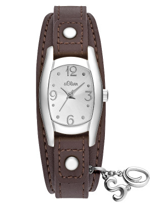 s.Oliver bracelet-montre en cuir brun SO-2171-LQ