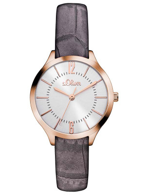 s.Oliver bracelet-montre en cuir brun SO-3121-LQ