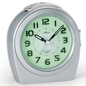 Atlanta 1668/19 silver Quartz Alarm Clock with light