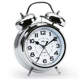 Atlanta 1647/19 silver Quartz Alarm Clock with bell signal
