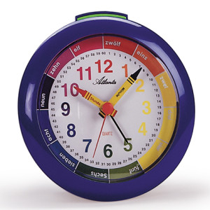 Atlanta 1265/5 blue Quartz alarm clock with top button