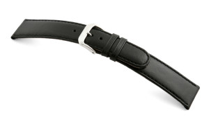 Bracelet-montre en cuir Phoenix 18mm noir lisse
