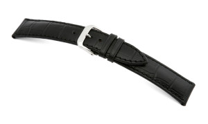 Leather strap Jackson 18mm black with alligator imprinting