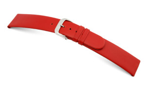 Leather strap Merano 18mm red smooth