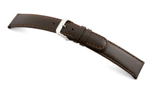 Bracelet-montre en cuir Phoenix 18mm moka lisse