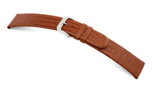 Bracelet-montre en cuir Santa Cruz 20mm cognac avec marque de lézard de Teju